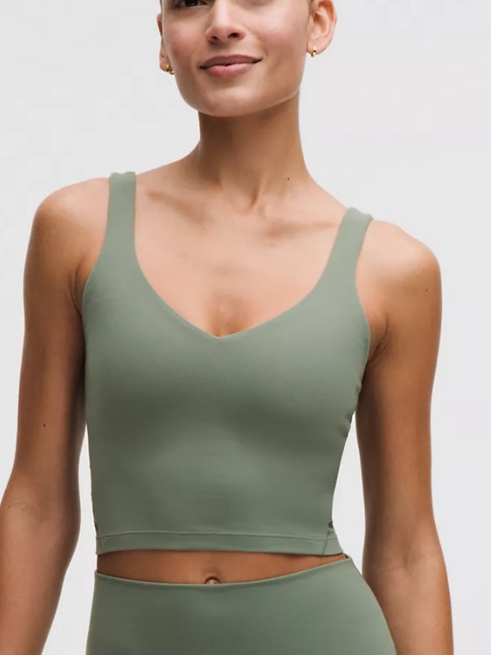 lululemon athletica- color willow leaf V-Neck Cropped Align tank and skirt set